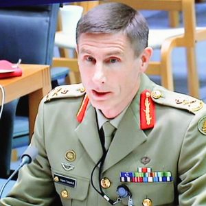 General Angus Campbell, at the hearings in question. – photos from ABC Lateline 